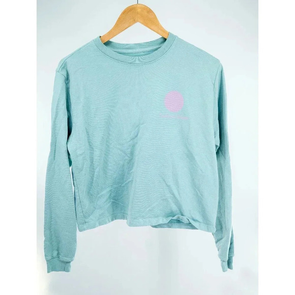 Outdoor Voices Circle Logo Cropped Sweatshirt Green | S - Picture 3 of 8